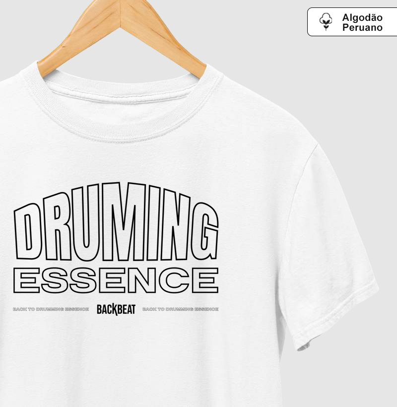 Camiseta Backbeat Delux Drumming Essence - Branca