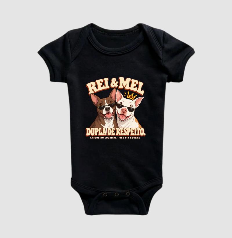 REI E & MEL DUPLA DE RESPEITO. - Body Infantil