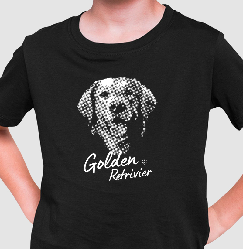 Golden Retriever Halftone - Camiseta Infantil