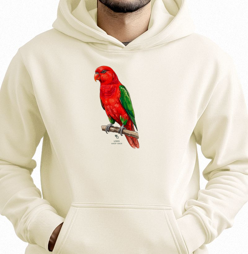 Aves - Lóris Amor-Amor - Moletom Hoodie