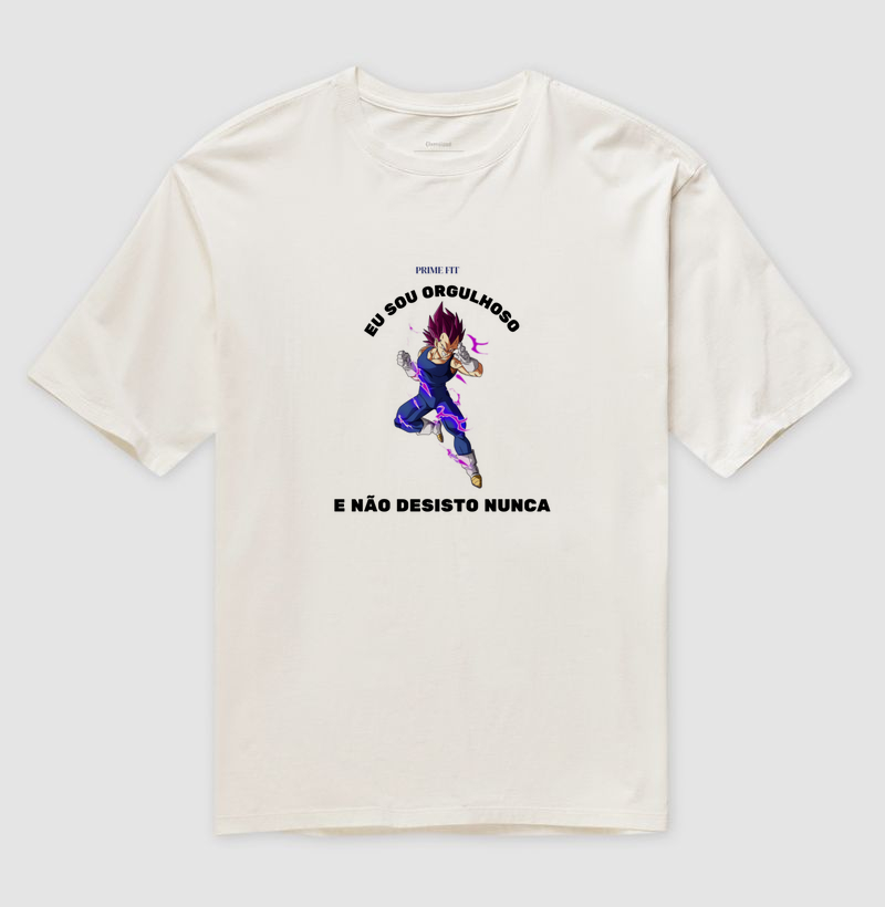 Camiseta Oversized Off White masculina vegeta personalizada.
