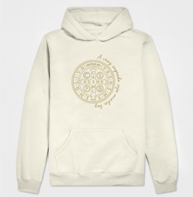 Hoodie Moletom Medalha de São Bento Bronze