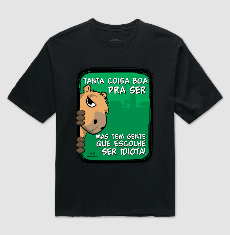 Camiseta Capivara Tanta coisa - Camiseta Oversized