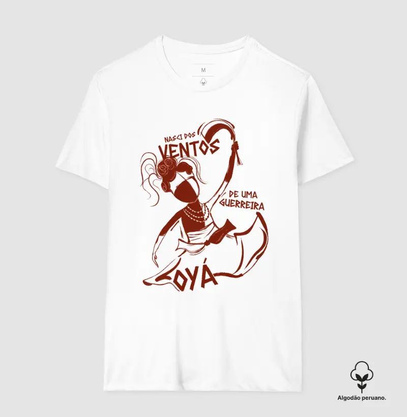 Oyá dos Ventos - by Lívia Anzai - vermelho - Camiseta Algodão Peruano