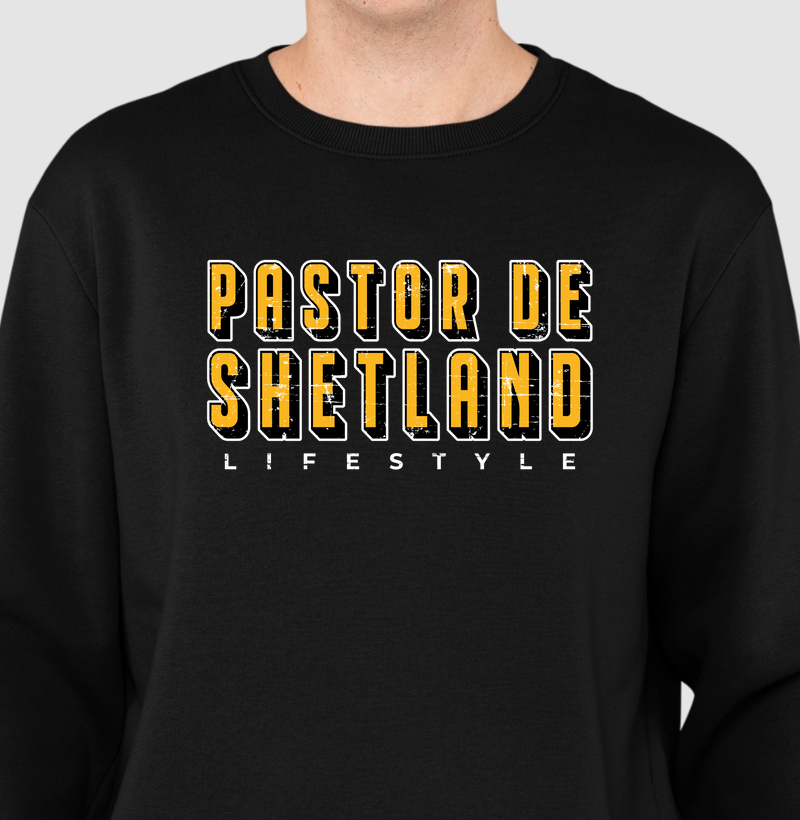 Pastor de Shetland Texto Amarelo
