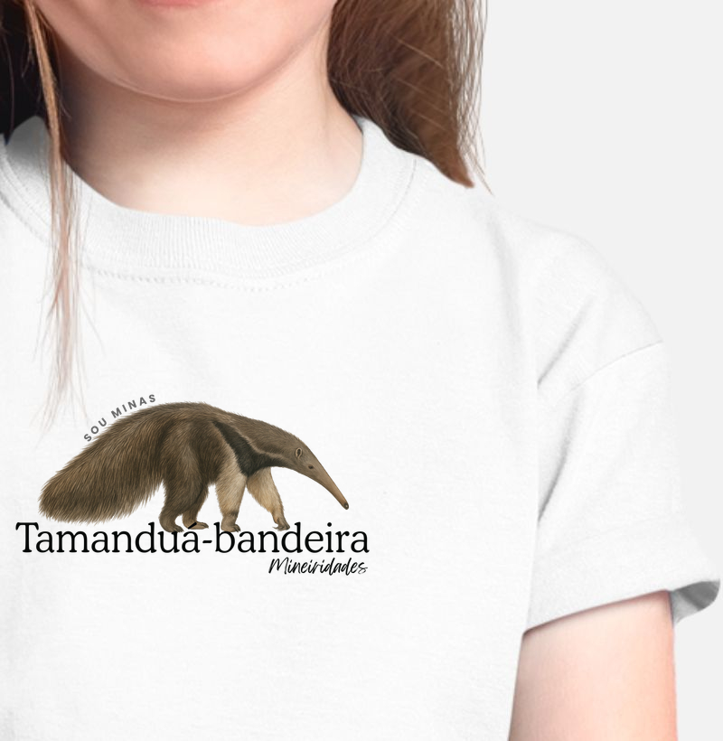 Camiseta Infantil Tamanduá-Bandeira | Fauna Brasileira | Conservação