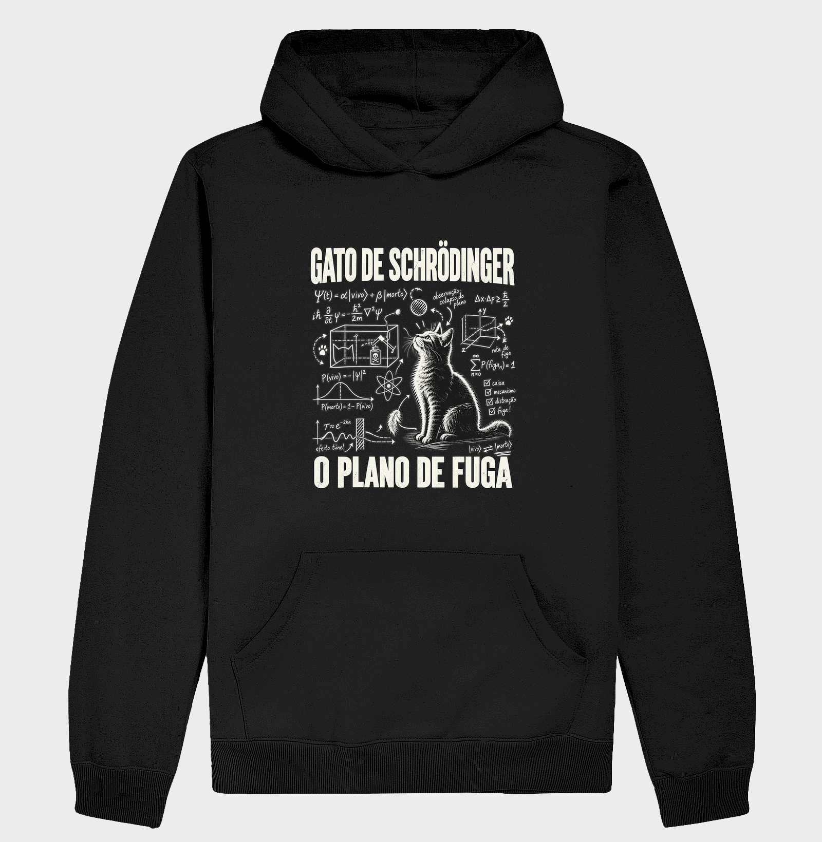 Gato de Schrödinger — O Plano de Fuga - Hoodie Moletom