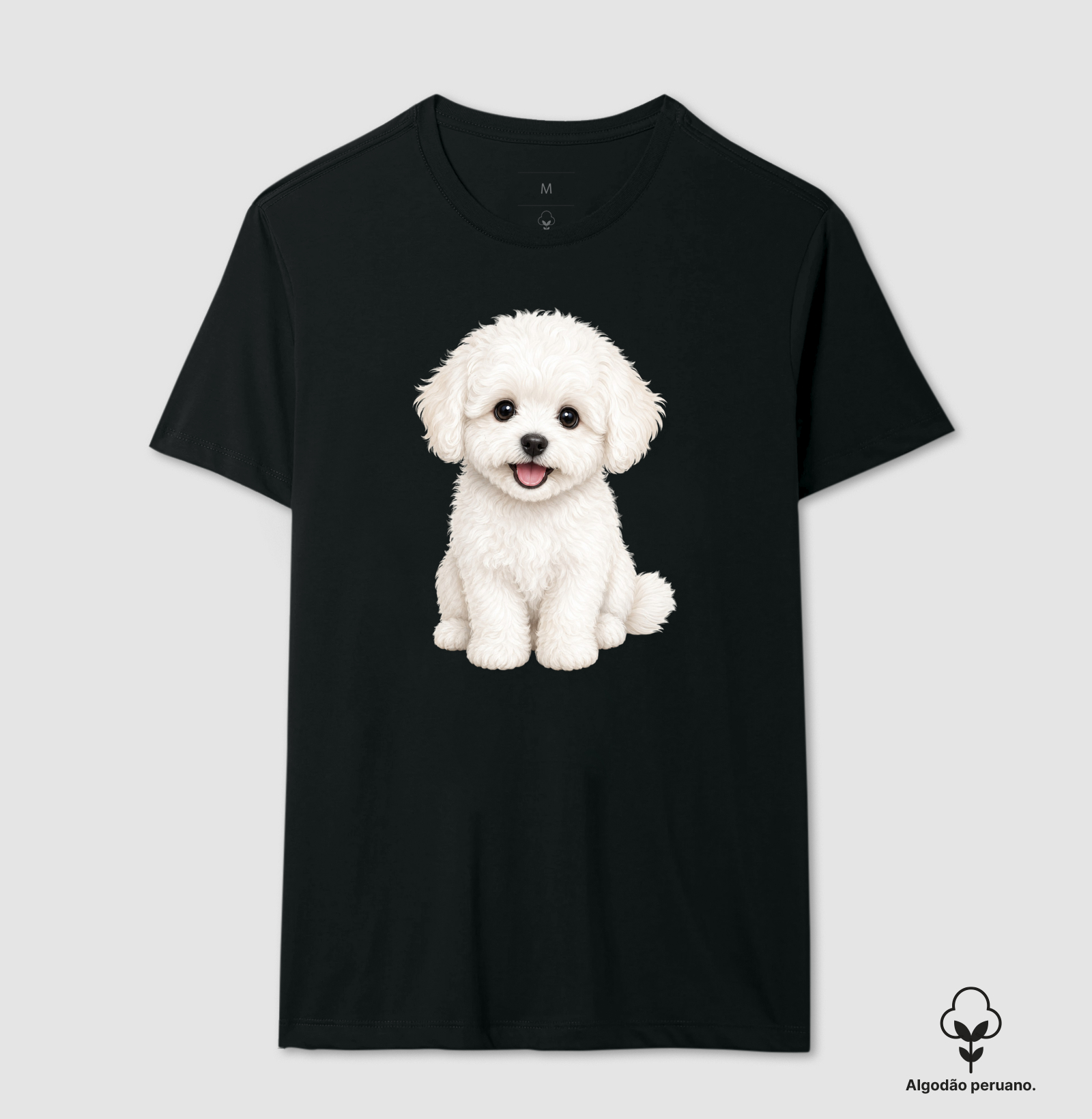 Bichon Bolonhês - Desenho Animado - Camiseta Algodão Peruano