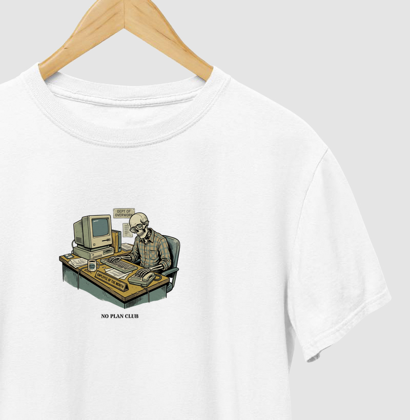 Camiseta No Plan Club Work Mode – Ilustrada Vintage