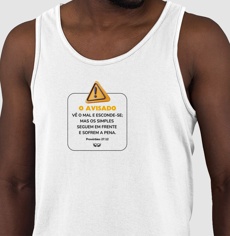 Camiseta Regata O Prudente vê o mal e esconde-se