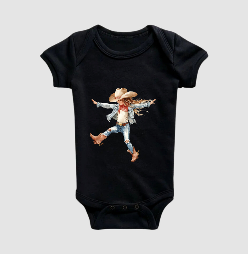 Menina Country Dançando - body infantil
