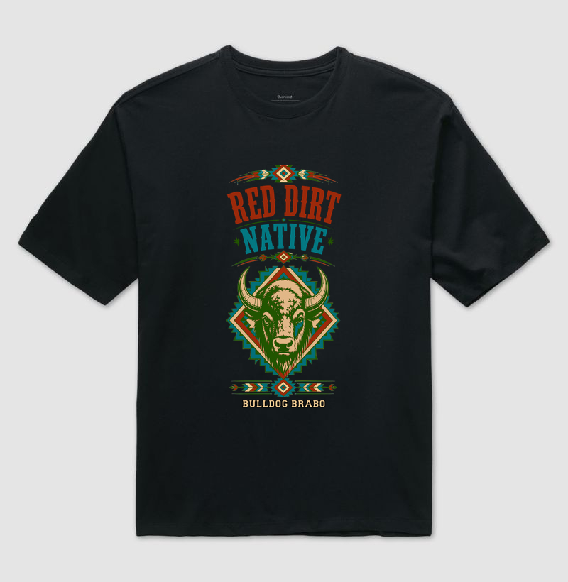 Red Dirt Native Bulldog Brabo Country - Camiseta Oversized