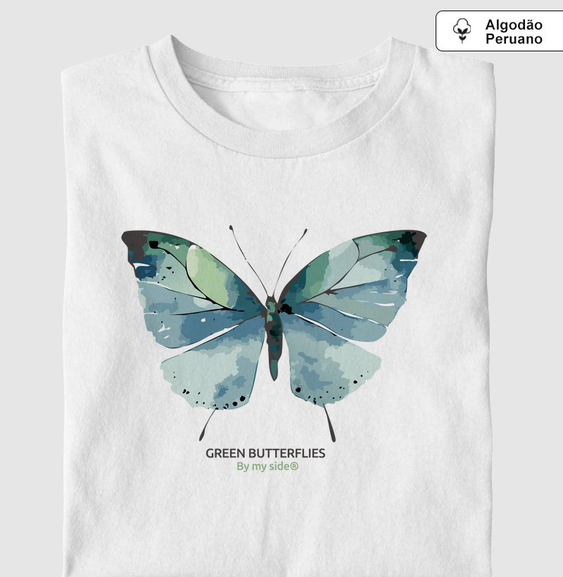 GREEN BUTTERFLY 02 - Algodão Peruano