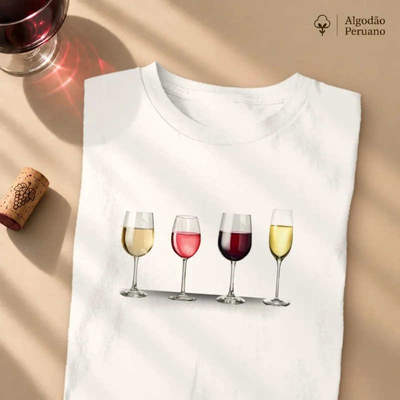 Camiseta Vinho - Taças