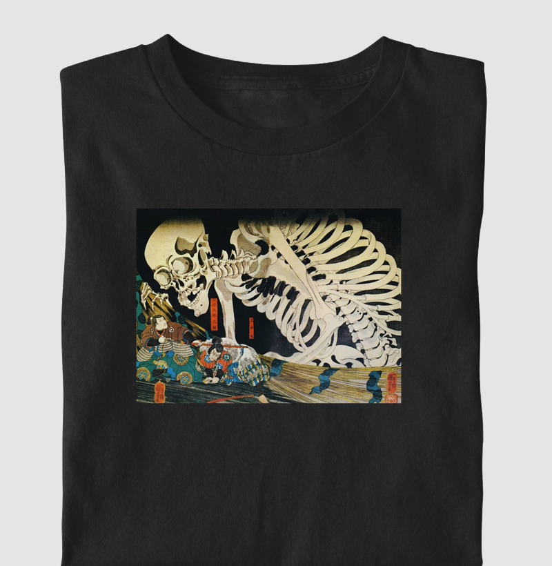 Camiseta O Samurai e o Esqueleto