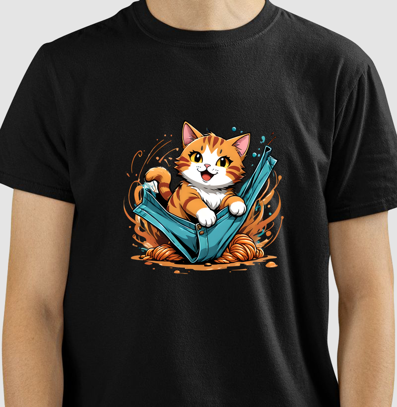 Camiseta Gatinho no Jeans