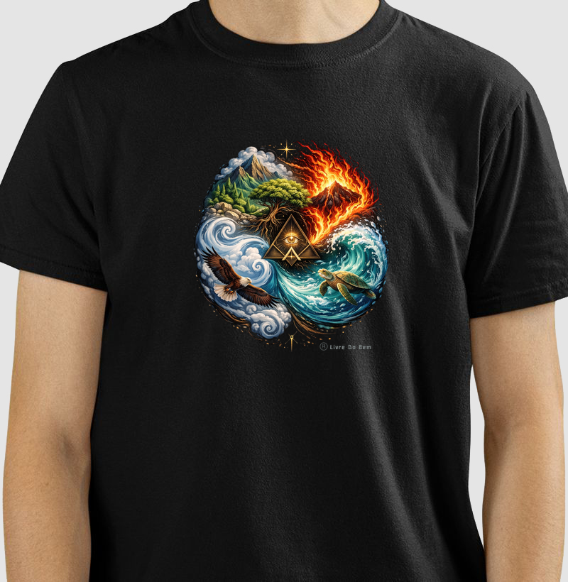 Camiseta maçonaria - Terra Fogo Ar Água