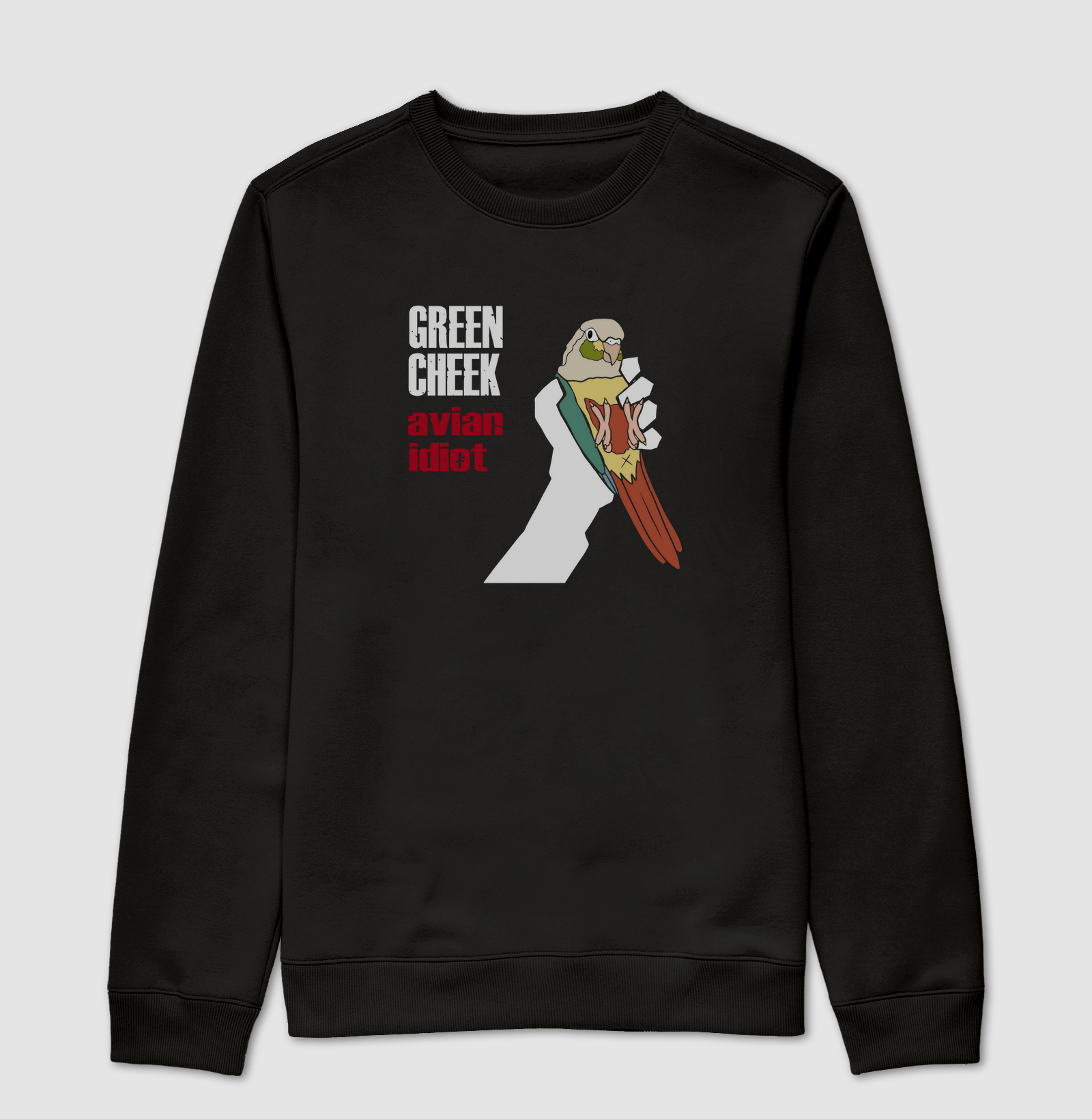 GREEN CHEEK - AVIAN IDIOT