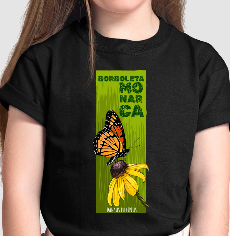 Camiseta Infantil Borboleta Monarca