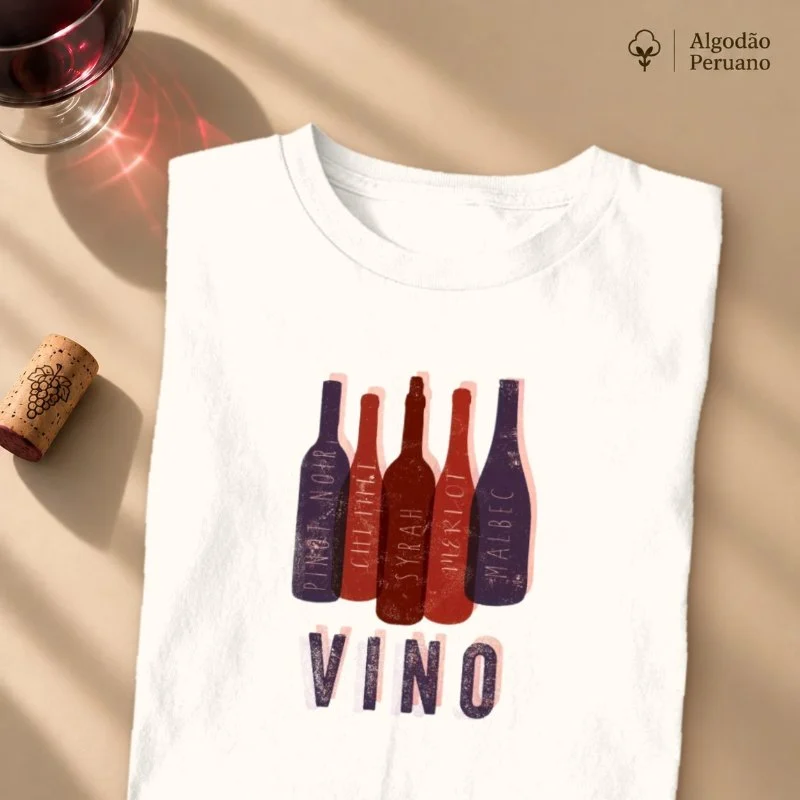 Camiseta Vino - Camiseta Algodão Peruano