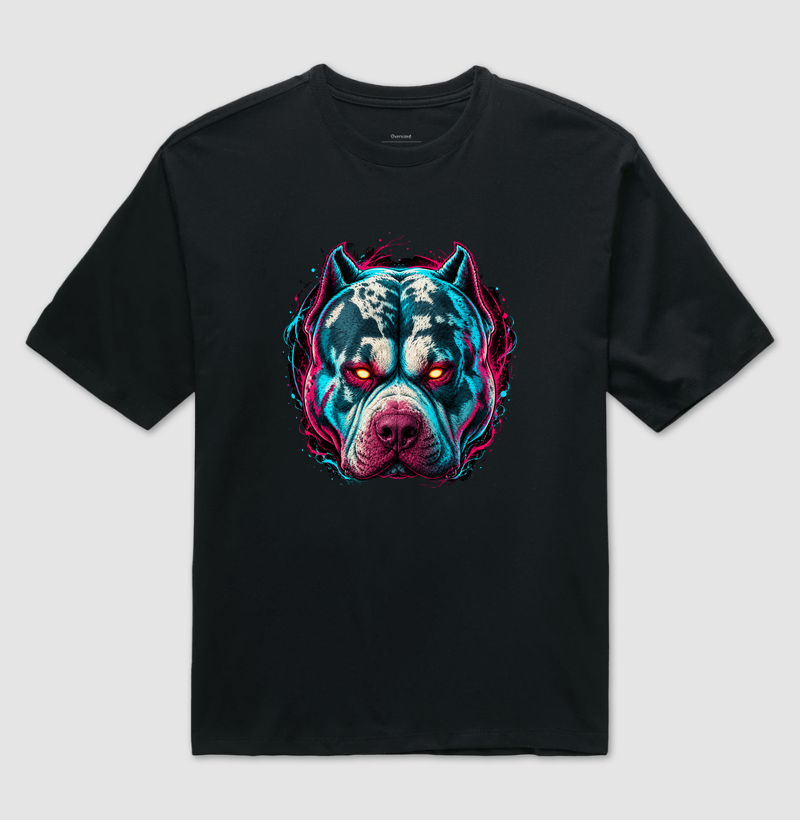 PITMONSTER NEON CYBERPUNK - Camiseta Oversized