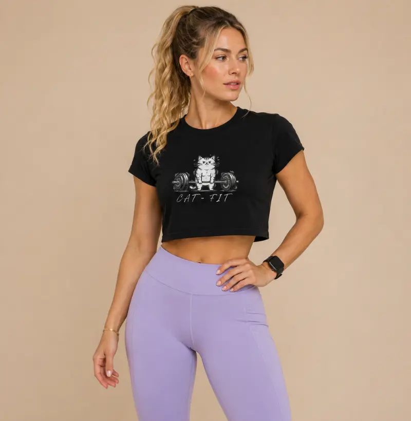 Cropped Cat Fit TRN | Feminino para Academia e CrossFit | TRENO