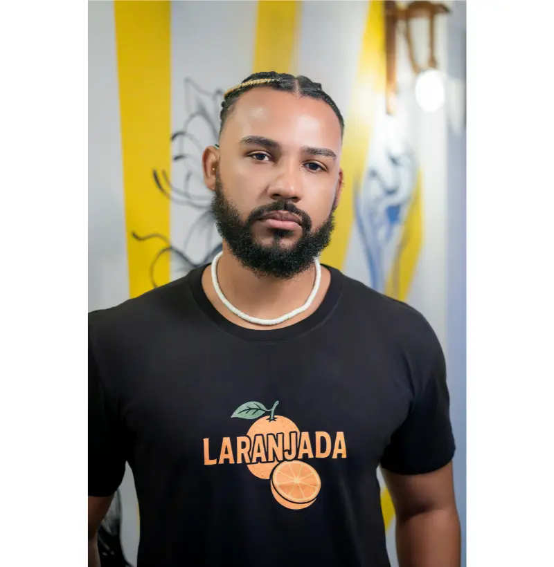 Camiseta Laranjada! Coleção Baianês. Masculina e Feminina. Algodão Peruano.