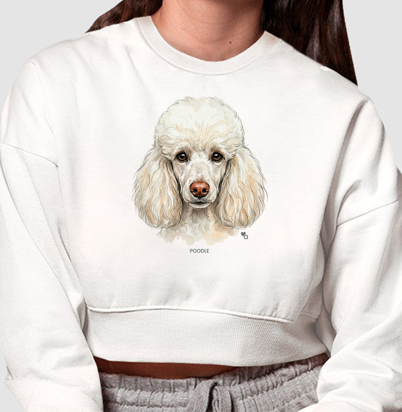 Cães - Poodle - Moletom Cropped