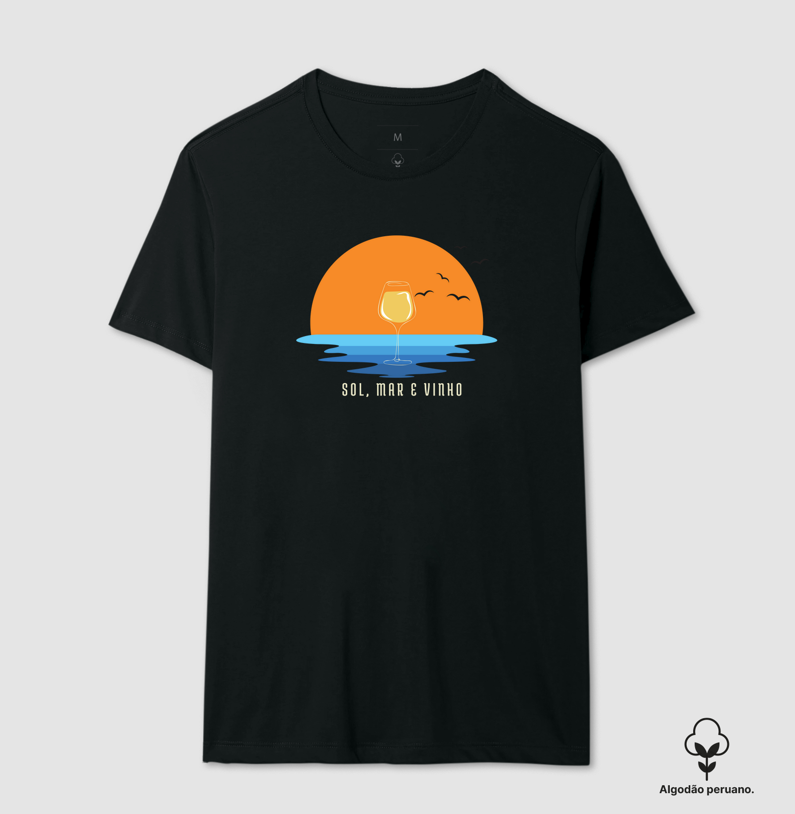 Camiseta Sol, Mar e Vinho