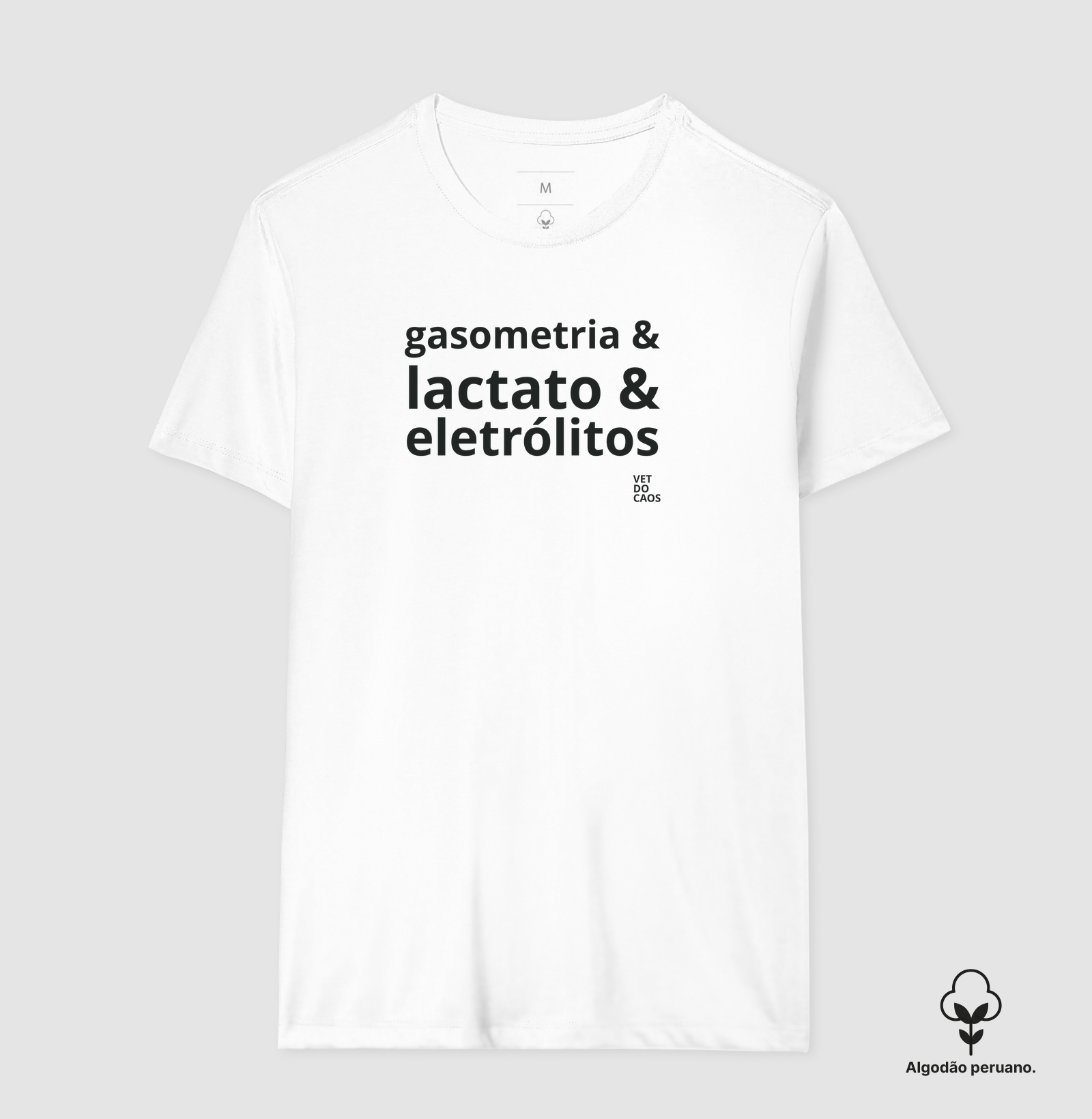 gasometria & lactato & eletrólitos dark - Camiseta Algodão Peruano