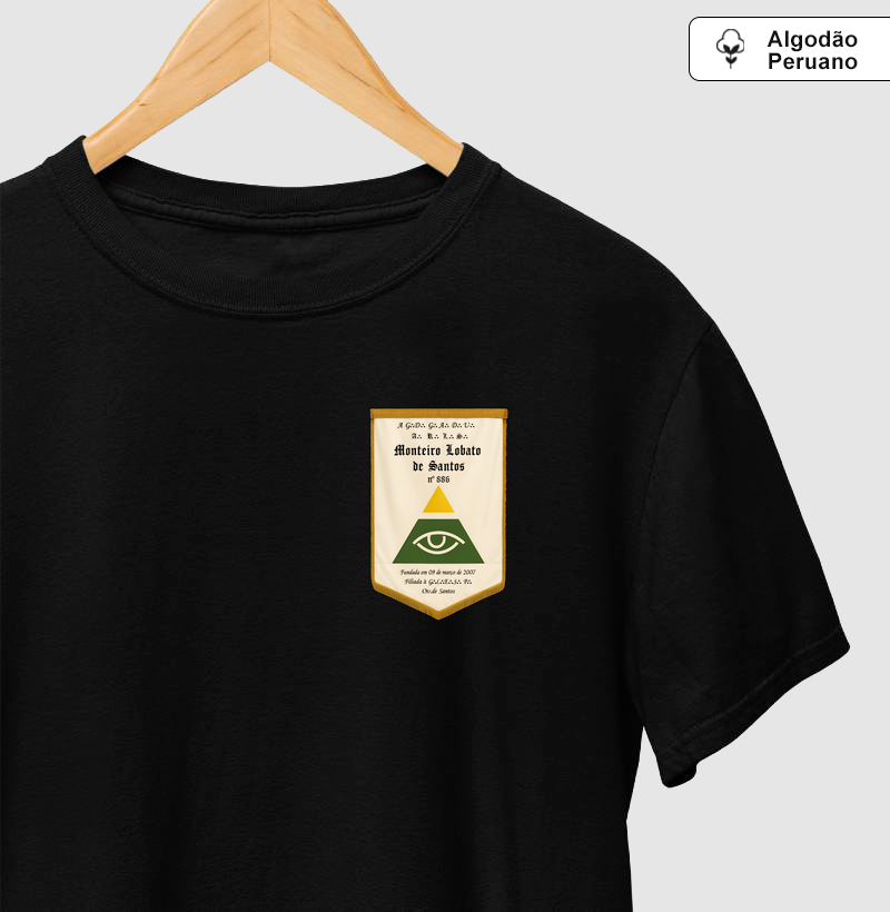 Camiseta Algodão Peruano ARLS Monteiro Lobato de Santos Nº 886 - Mr. GADU 2