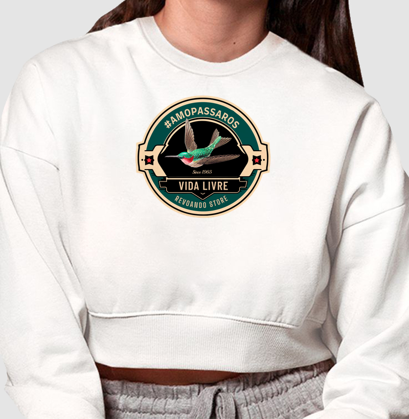 Vida Livre - Vintage - Moletom Cropped