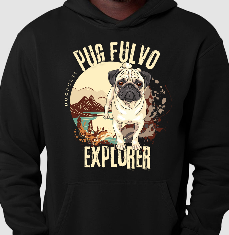 Hoodie Moletom Dog Pulse Pug Fulvo Explorer – Endless Curiosity