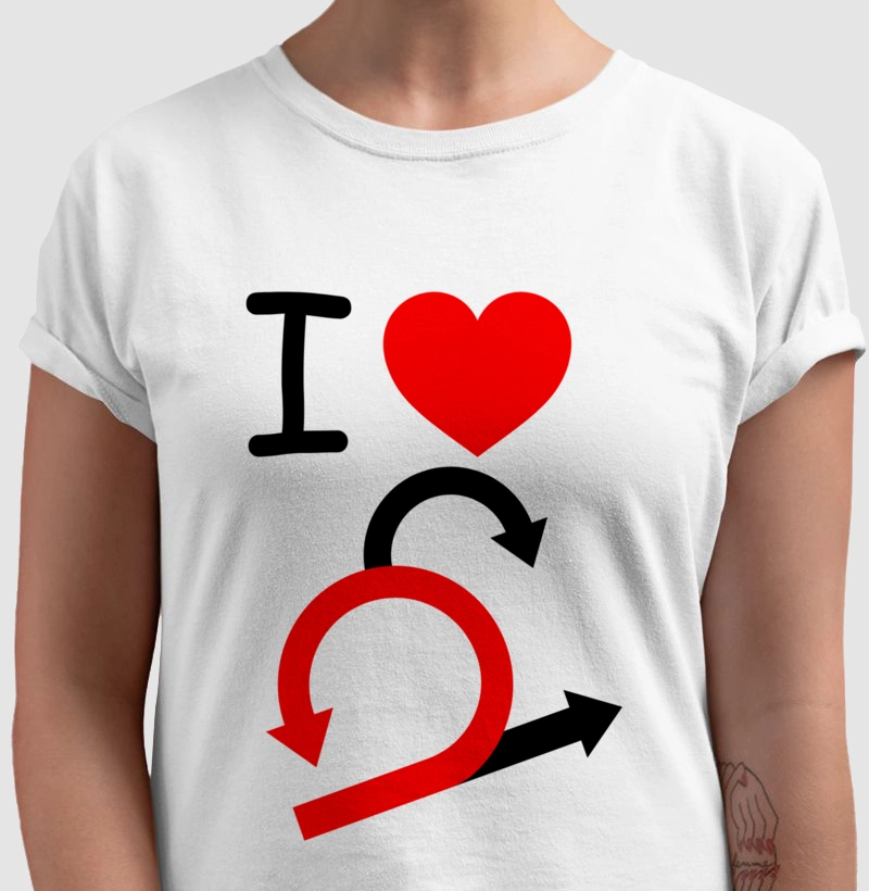 Camiseta "I LOVE Scrum" Branca/Cinza Masc./Fem.