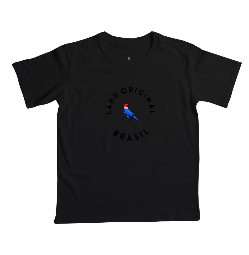 “Vista o poder da originalidade. A Lahu Original Brasil traz um design minimalista que fala alto — moderno, autêntico e 100% brasileiro. Para quem vive com estilo e atitude.” - Camiseta Infantil
