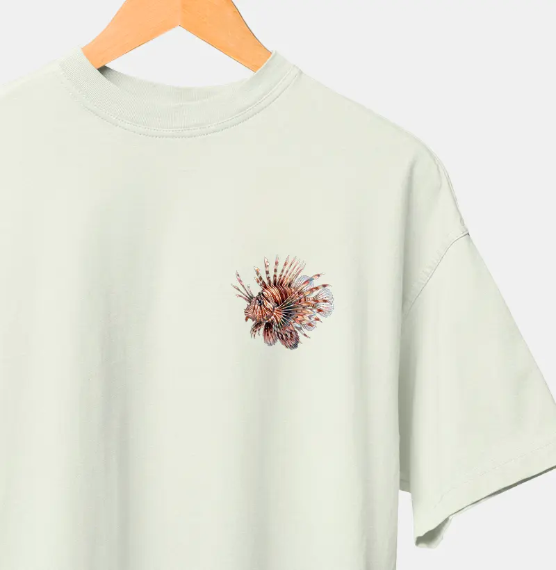 Peixes - Mini - Peixe-Leão - Oversized - Camiseta Oversized