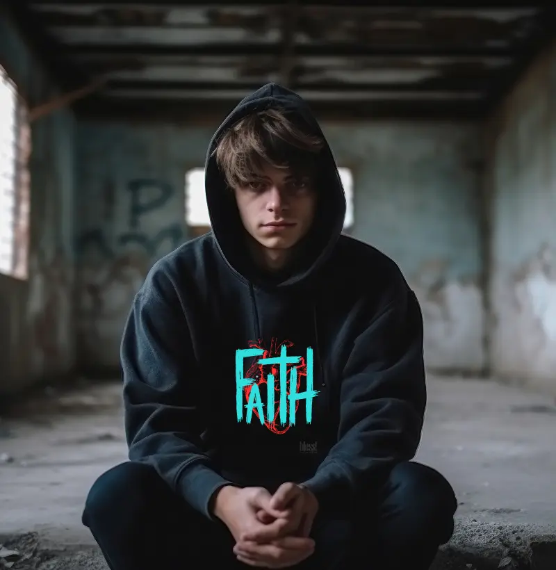 Moletom FAITH com capuz e bolso
