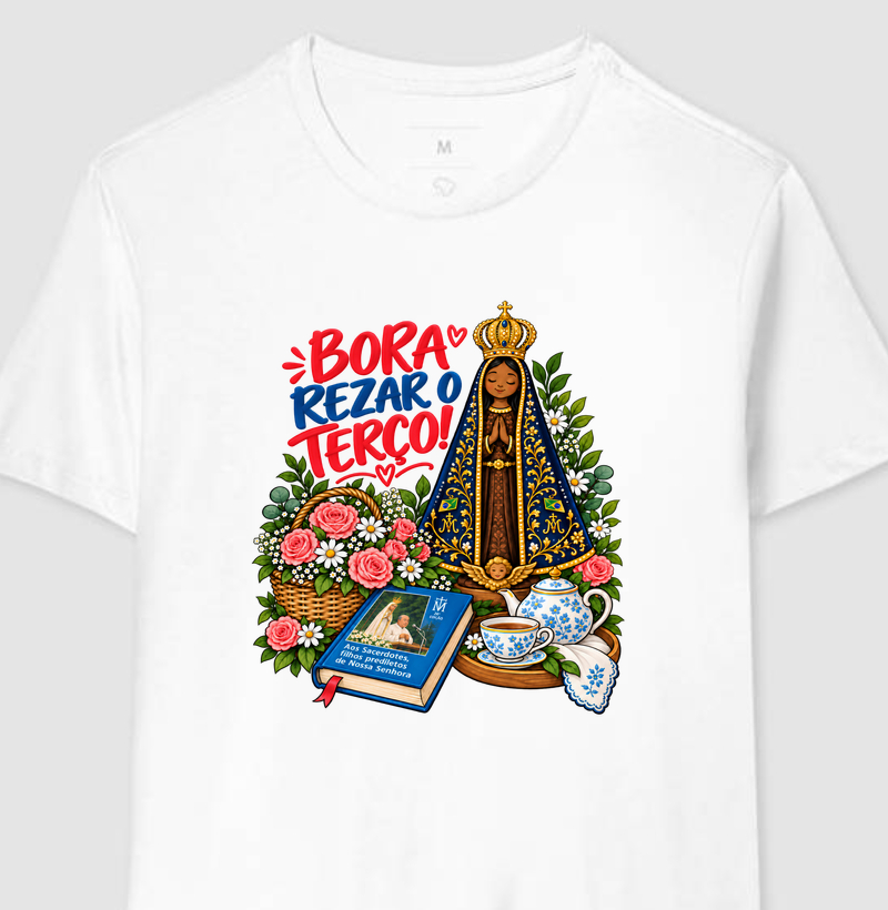 Bora Rezar o Terço — Aparecida - Camiseta