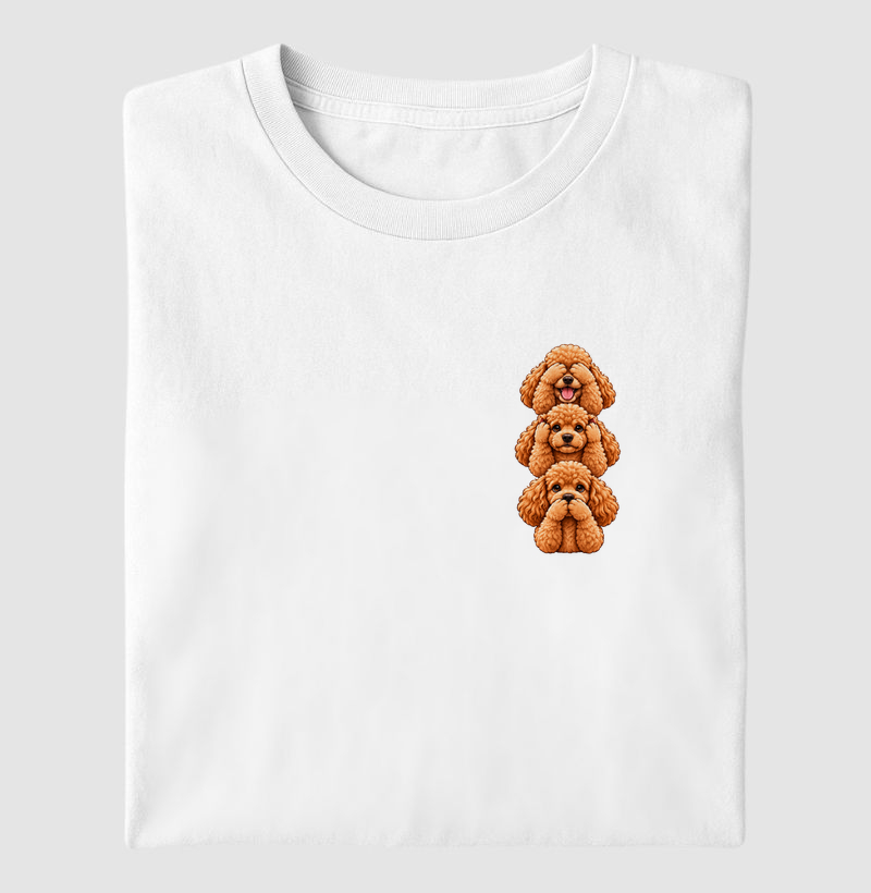 Ver, ouvir e falar versão Poodle (minimal) - Camiseta