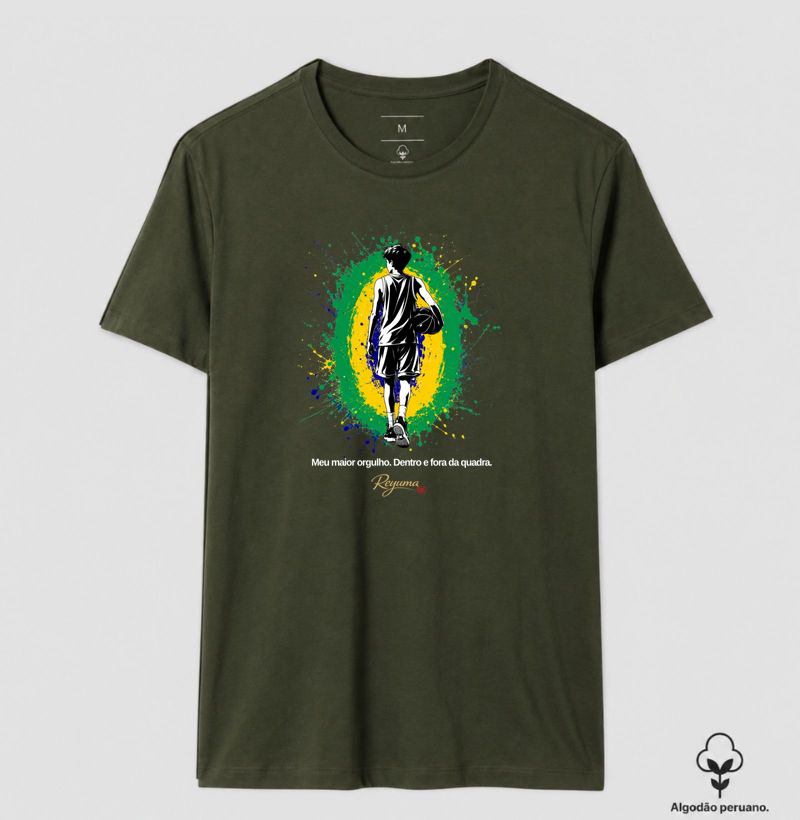 Camiseta Masculina, Feminina, Babylook e Unissex de Algodão Peruano Basquete "Meu maior orgulho" 