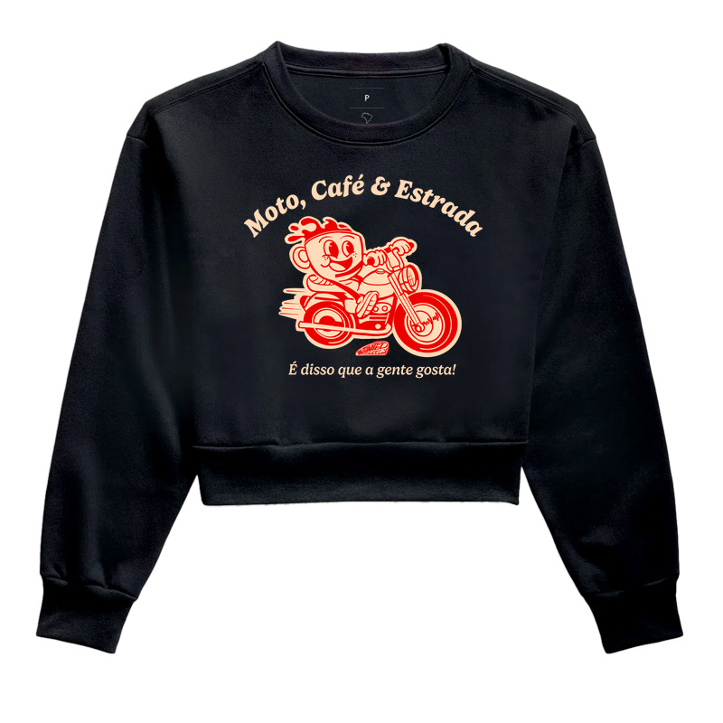 Camiseta moto café e estrada retrô