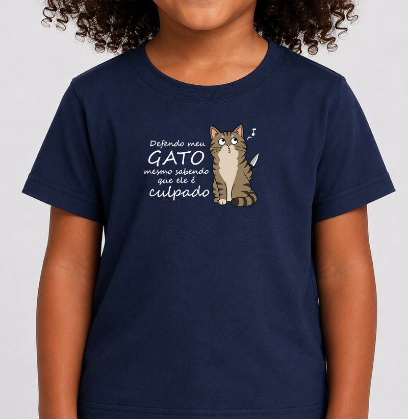 Defendo meu Gato - Camiseta Infantil