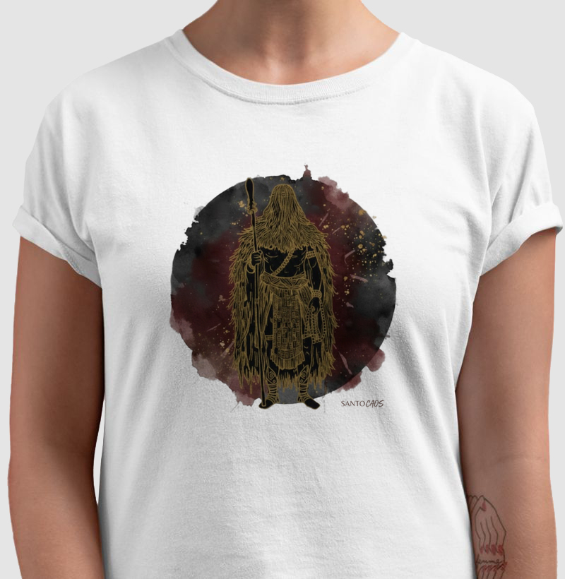 Camiseta Omulu - Silêncio e Cura (Aquarela)