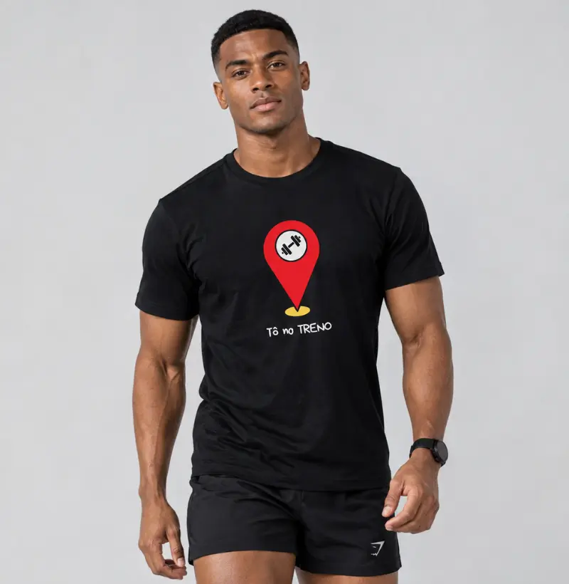Camiseta Tô no TRENO – Me Localiza Aí | Camiseta Fitness Streetwear TRN