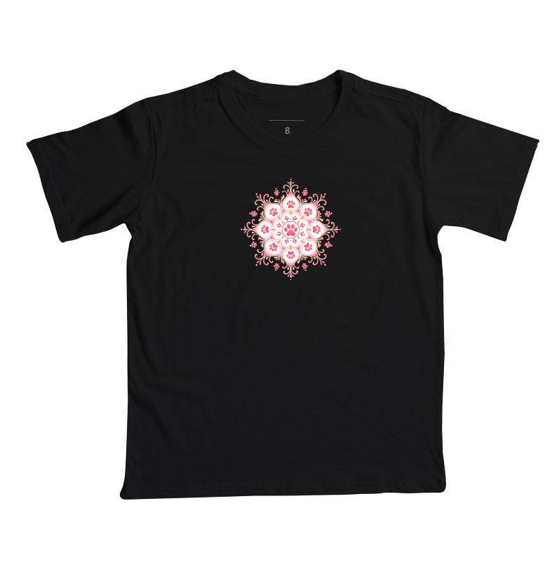 Flor Ornamental de Patinhas - Camiseta Infantil