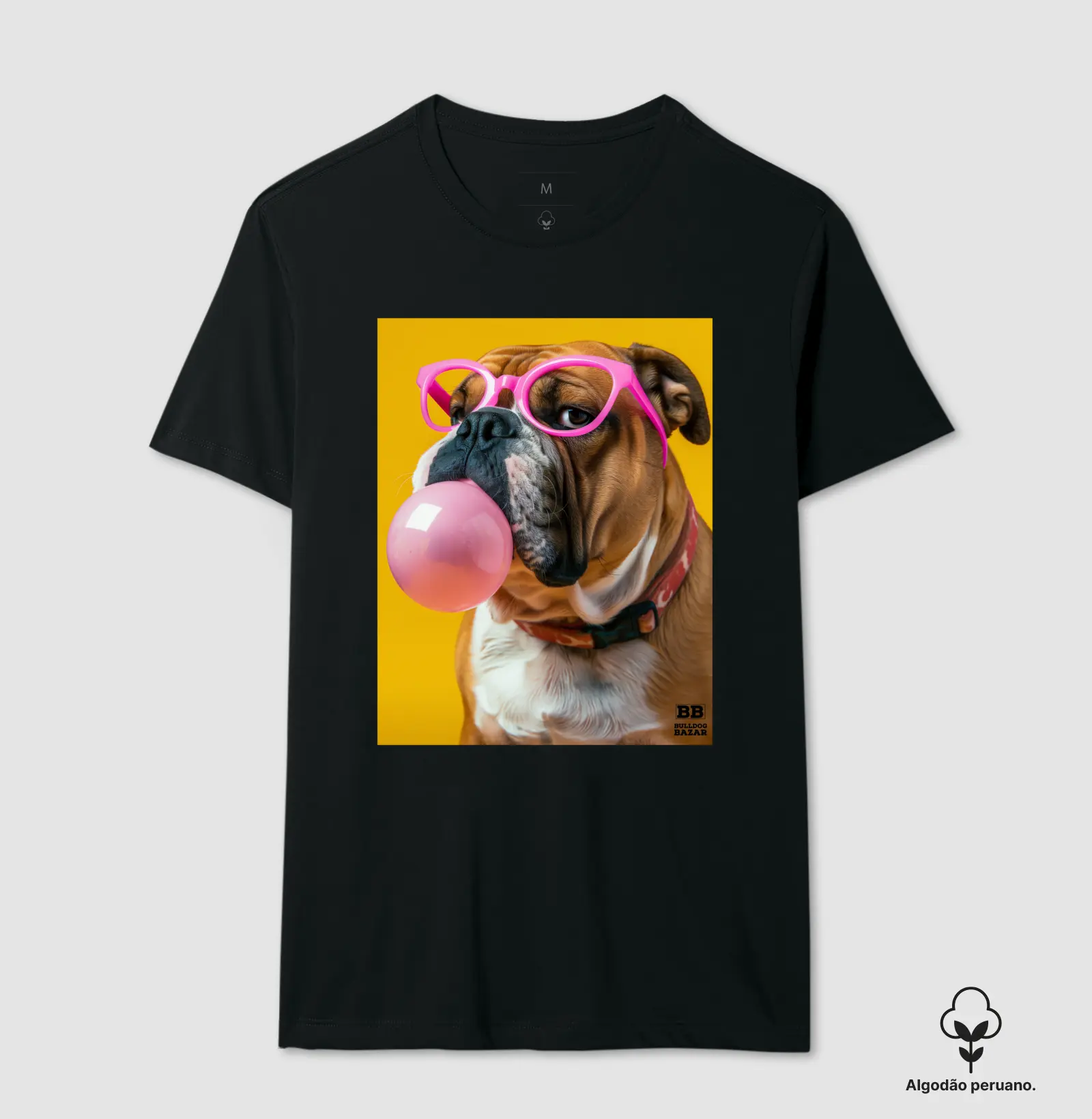 Camiseta Premium Bulldog Ingles "Chiclete"