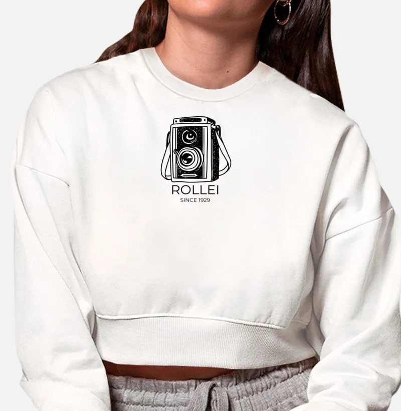 Moletom cropped feminino, rollei