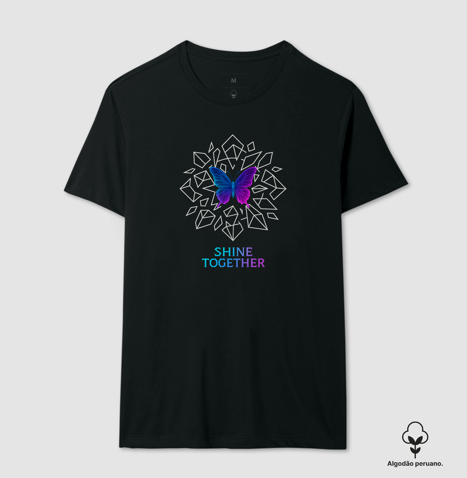 Camiseta Algodão Peruano Borboleta de Cristal 