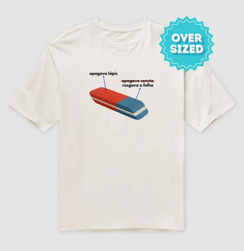 Borracha azul e vermelha (Apagava caneta / rasgava folha) | Overisized