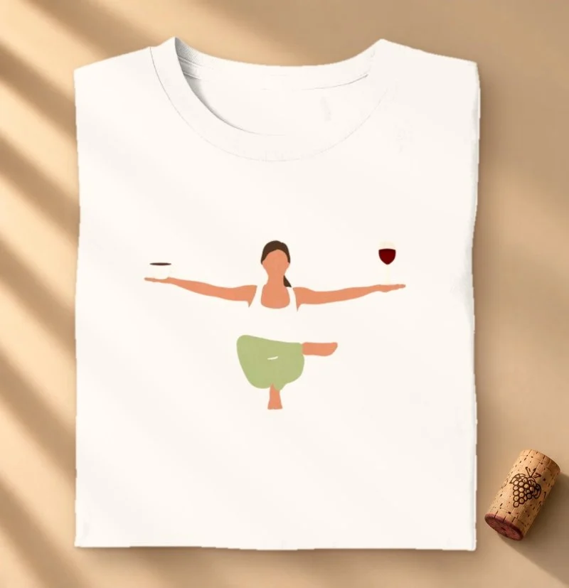Camiseta Yoga x Café e Vinho